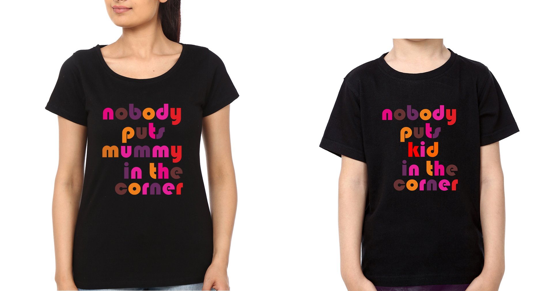 Nobody Puts Mommy In The Corner Nobody Puts Kid In The Corner Mother and Son Matching T-Shirt- FunkyTeesClub