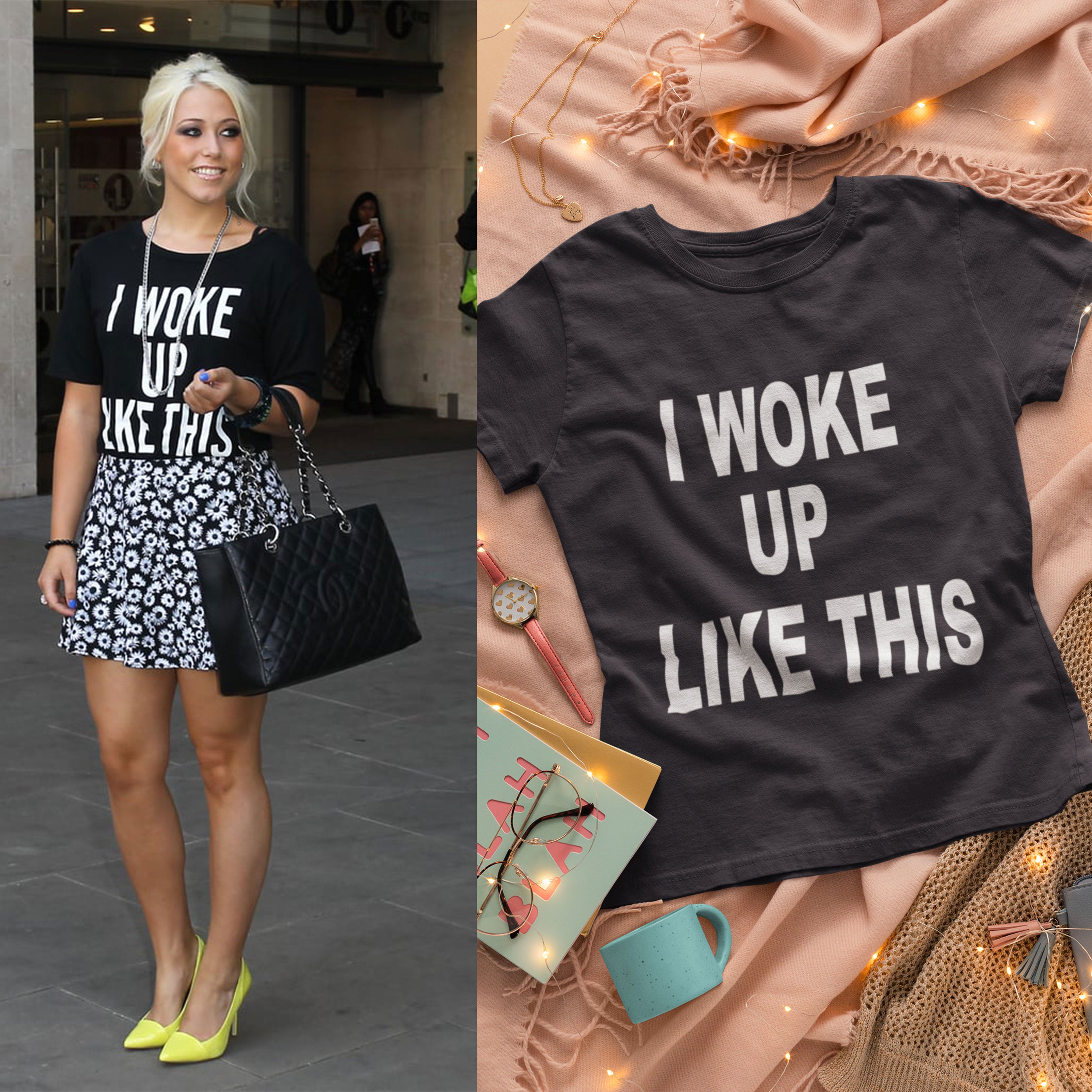 I Woke Up Like This Amelia Lily Celebrity T-shirt- FunkyTeesClub
