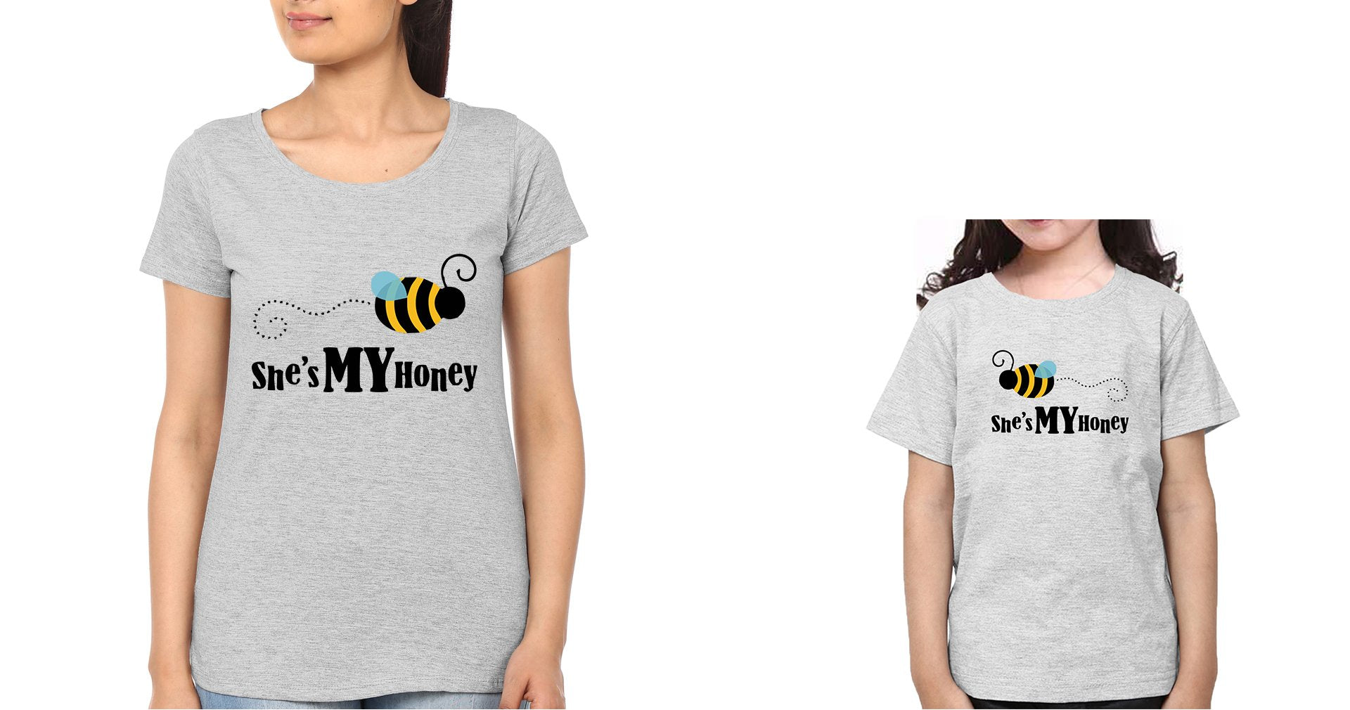 She Is My Honey Mother and Daughter Matching T-Shirt- FunkyTeesClub