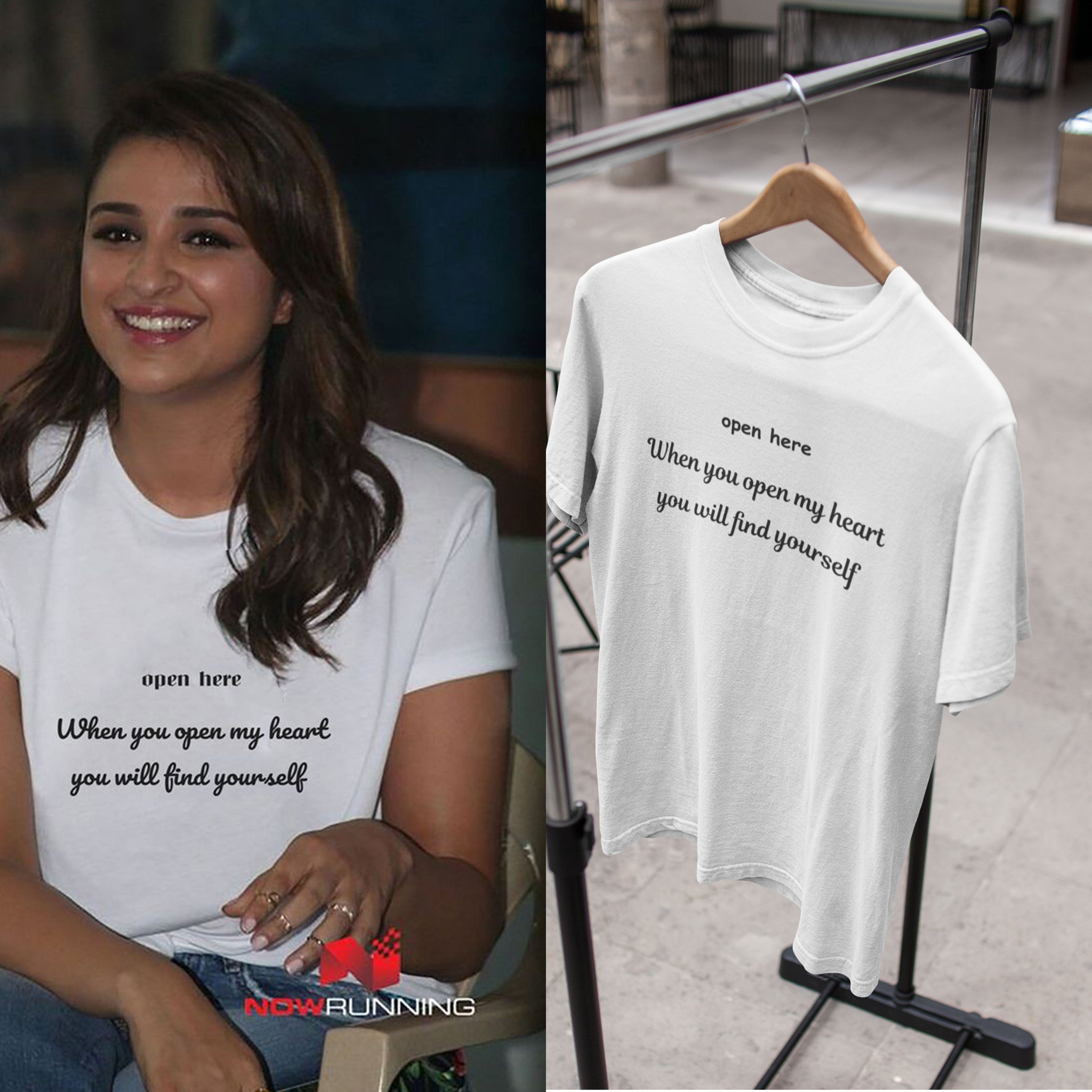 Open Here When You Open My Heart You Will Find Yourself Parineeti Chopra Celebrity T-shirt- FunkyTeesClub