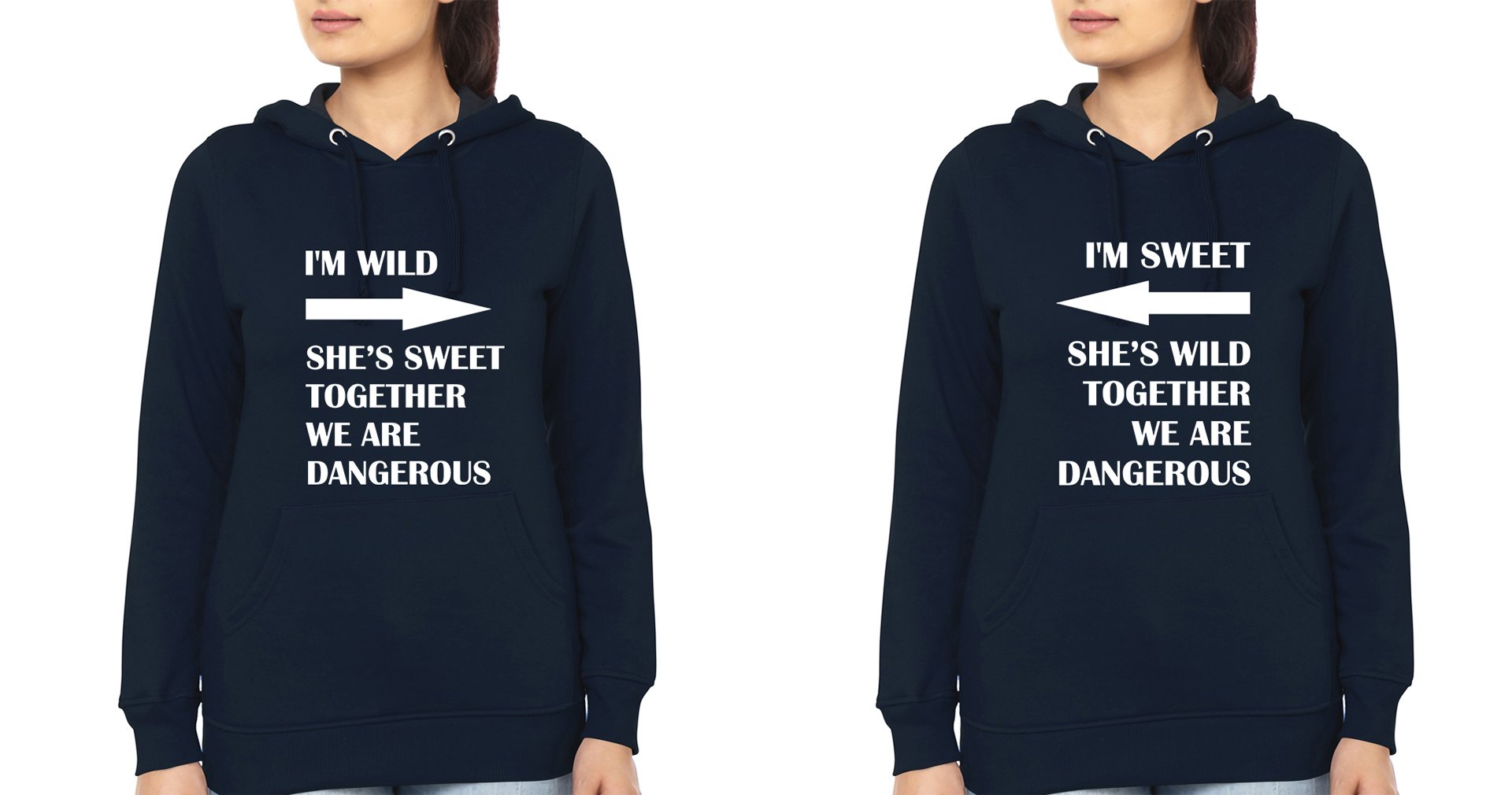 I Am Sweet I Am Wild BFF Hoodies-FunkyTees