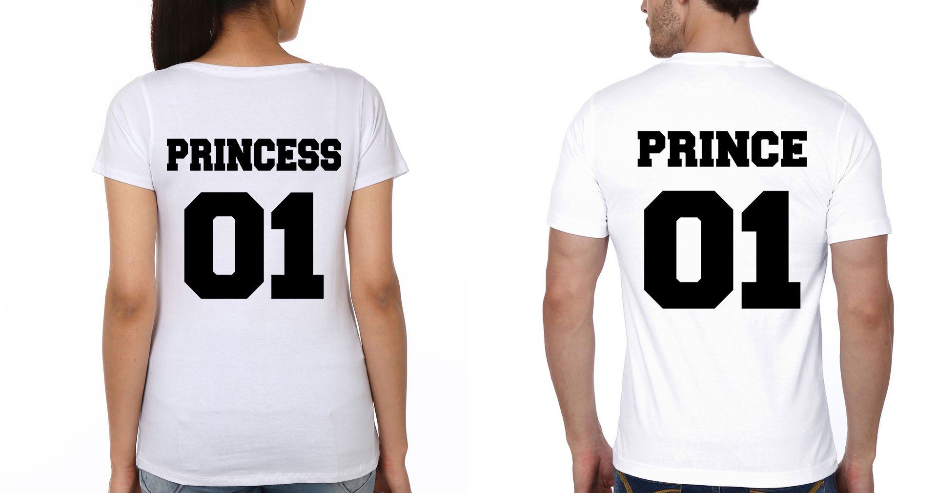 Prince Princess Couple Half Sleeves T-Shirts -FunkyTees