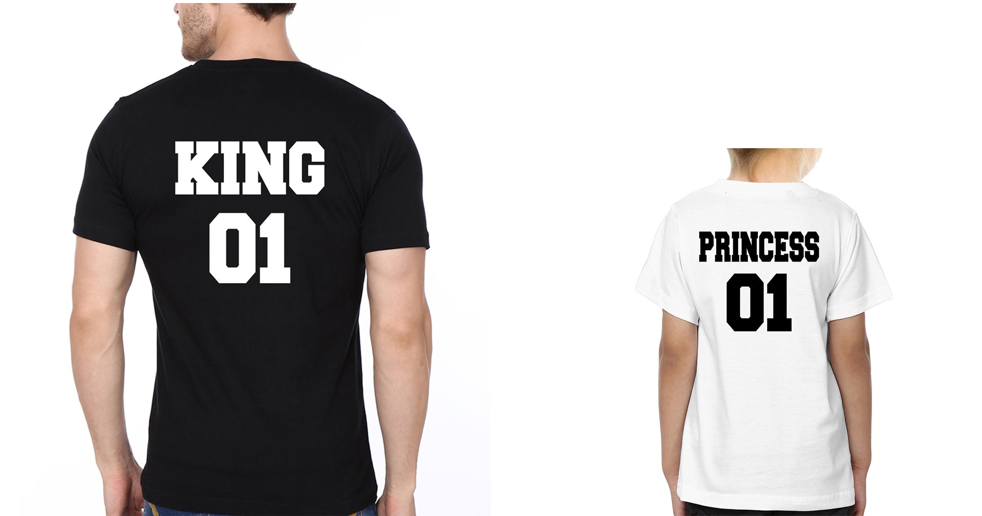 King 01 Princess 01 Father and Daughter Matching T-Shirt- FunkyTeesClub