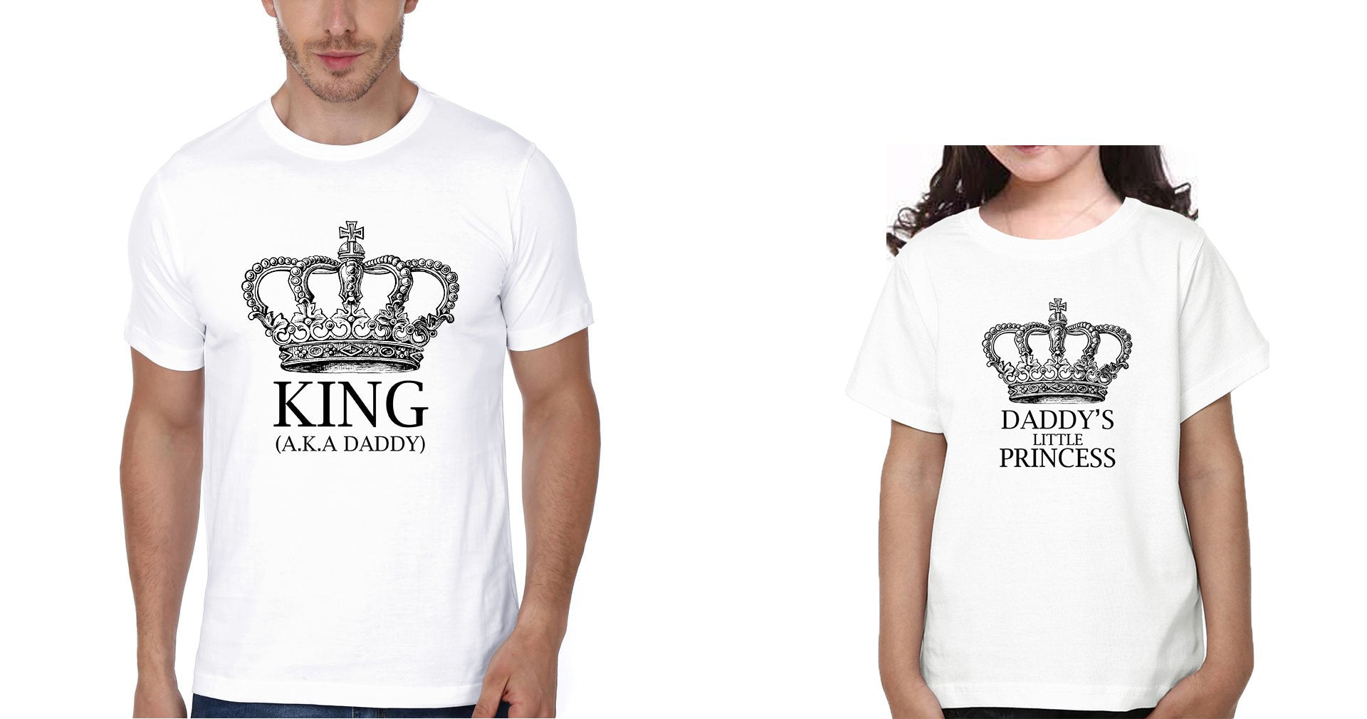 King Aka Daddy Daddy's Little Princess Father and Daughter Matching T-Shirt- FunkyTeesClub