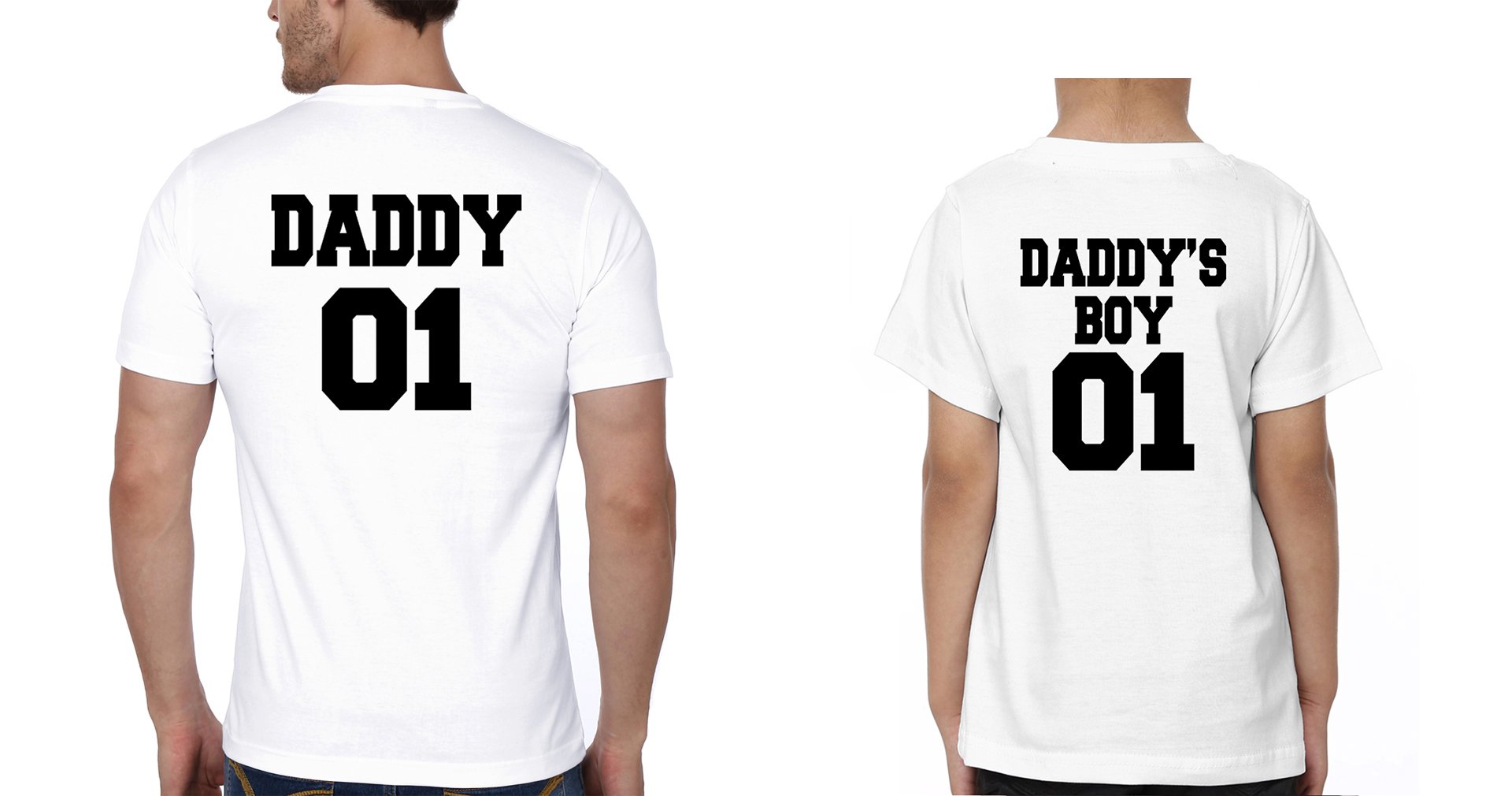 Daddy01 Daddy's boy01 Father and Son Matching T-Shirt- FunkyTeesClub