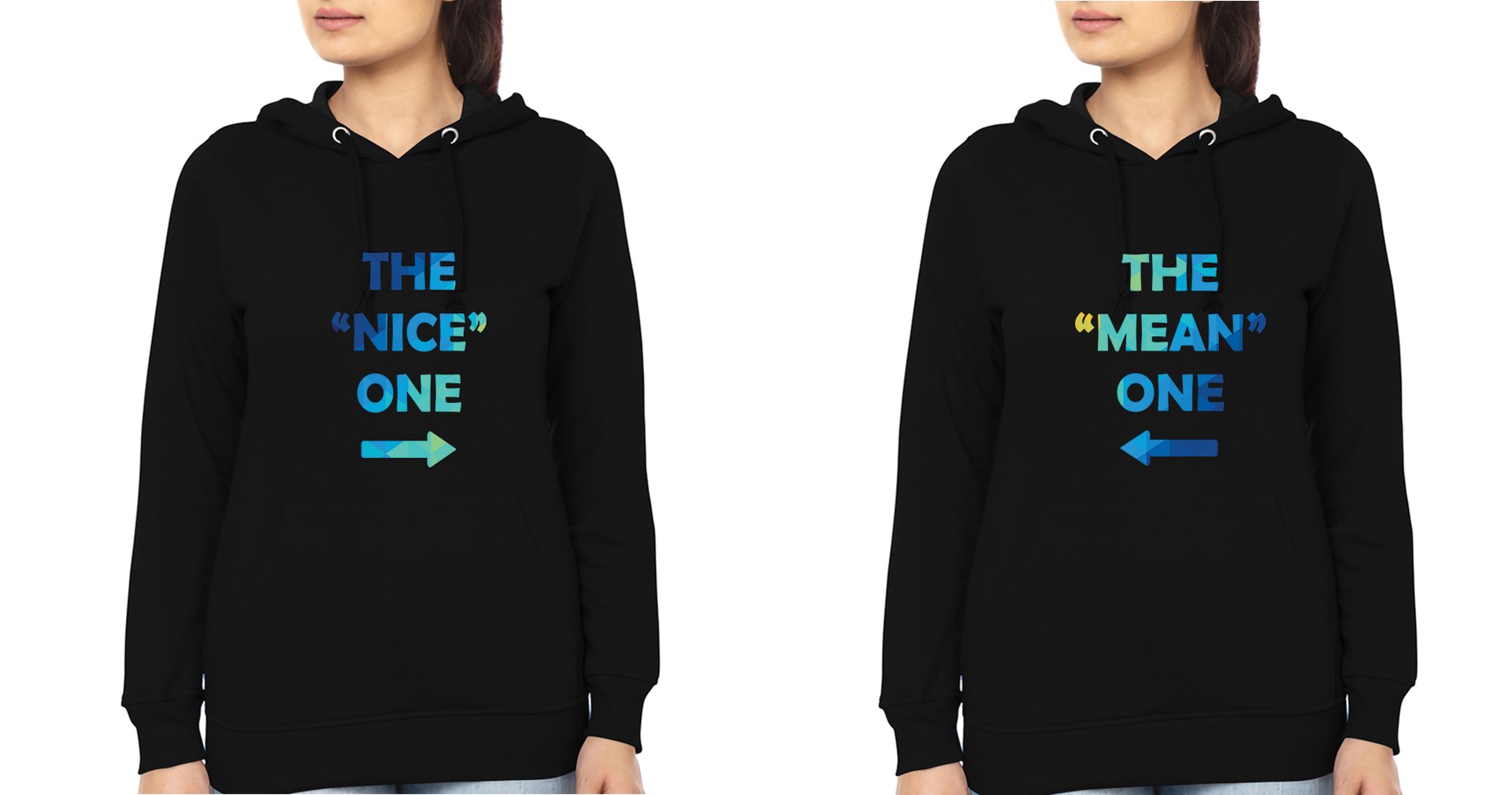 Nice Mean Sister Sister Hoodies-FunkyTees