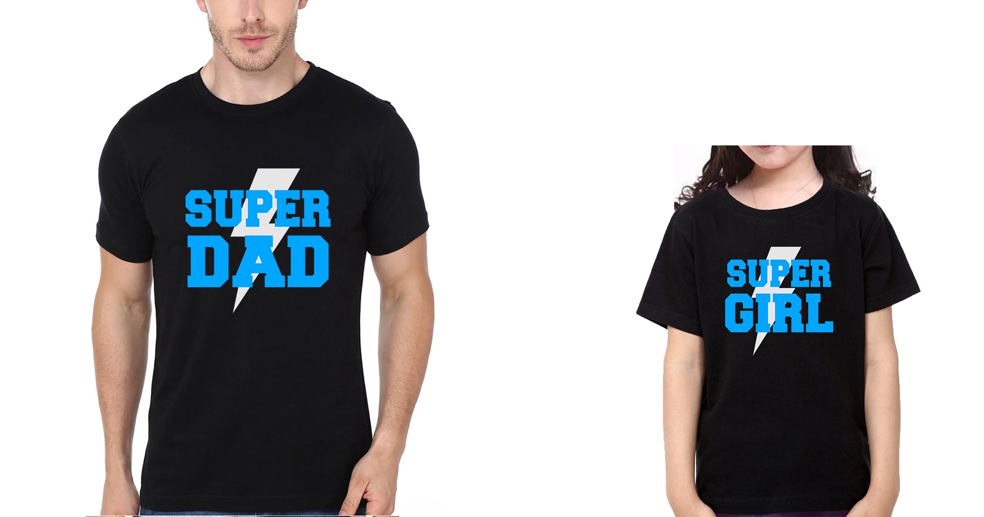 Super Dad & Super Girl Father and Daughter Matching T-Shirt- FunkyTeesClub
