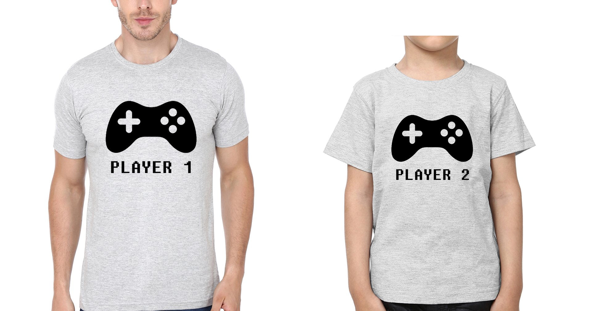 Player1 Player2 Father and Son Matching T-Shirt- FunkyTeesClub