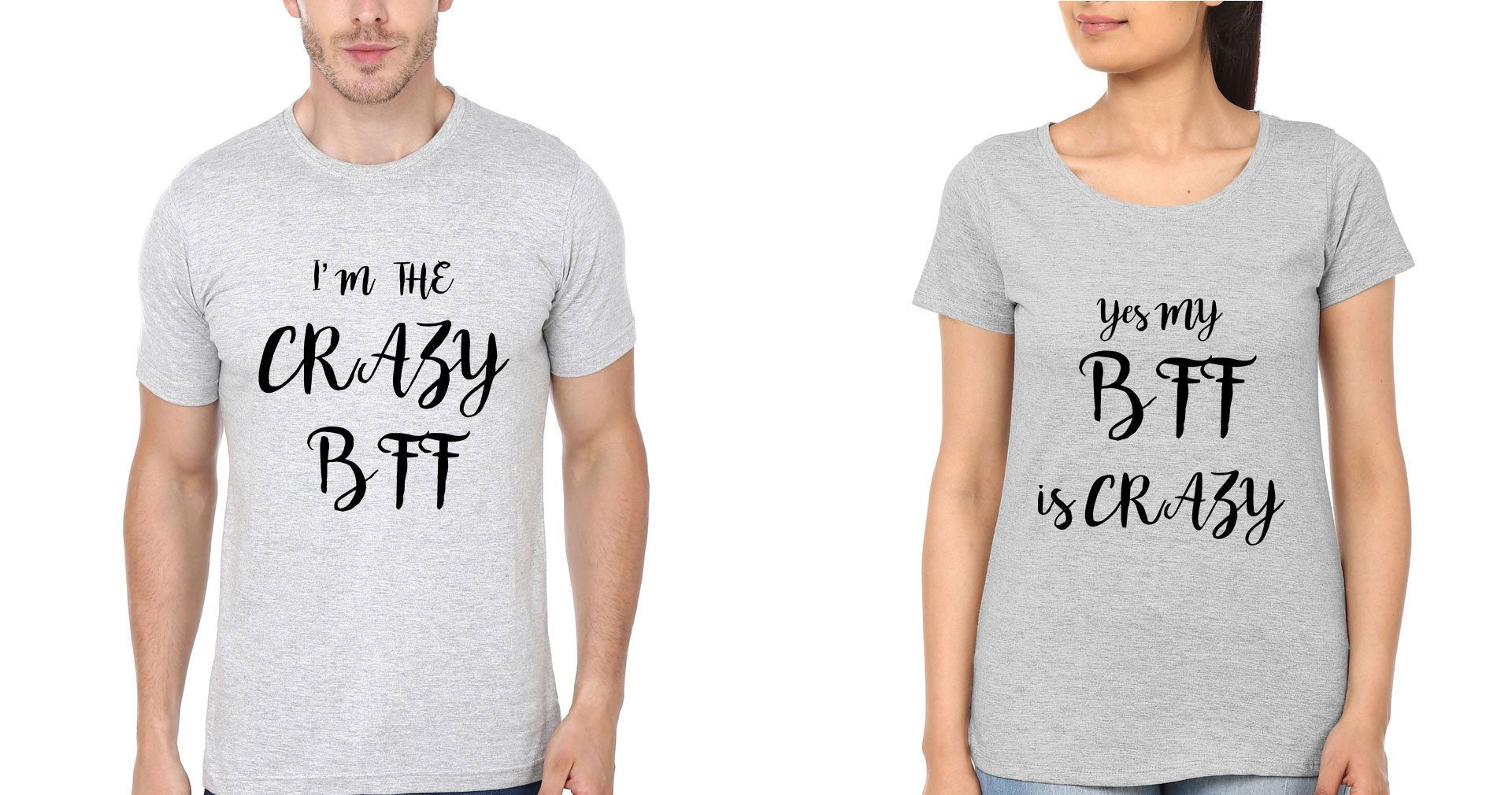 Crazy BFF Half Sleeves T-Shirts-FunkyTees