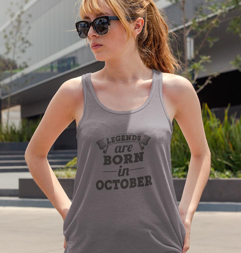 Legends are Born in October Women Tank Top-FunkyTeesClub