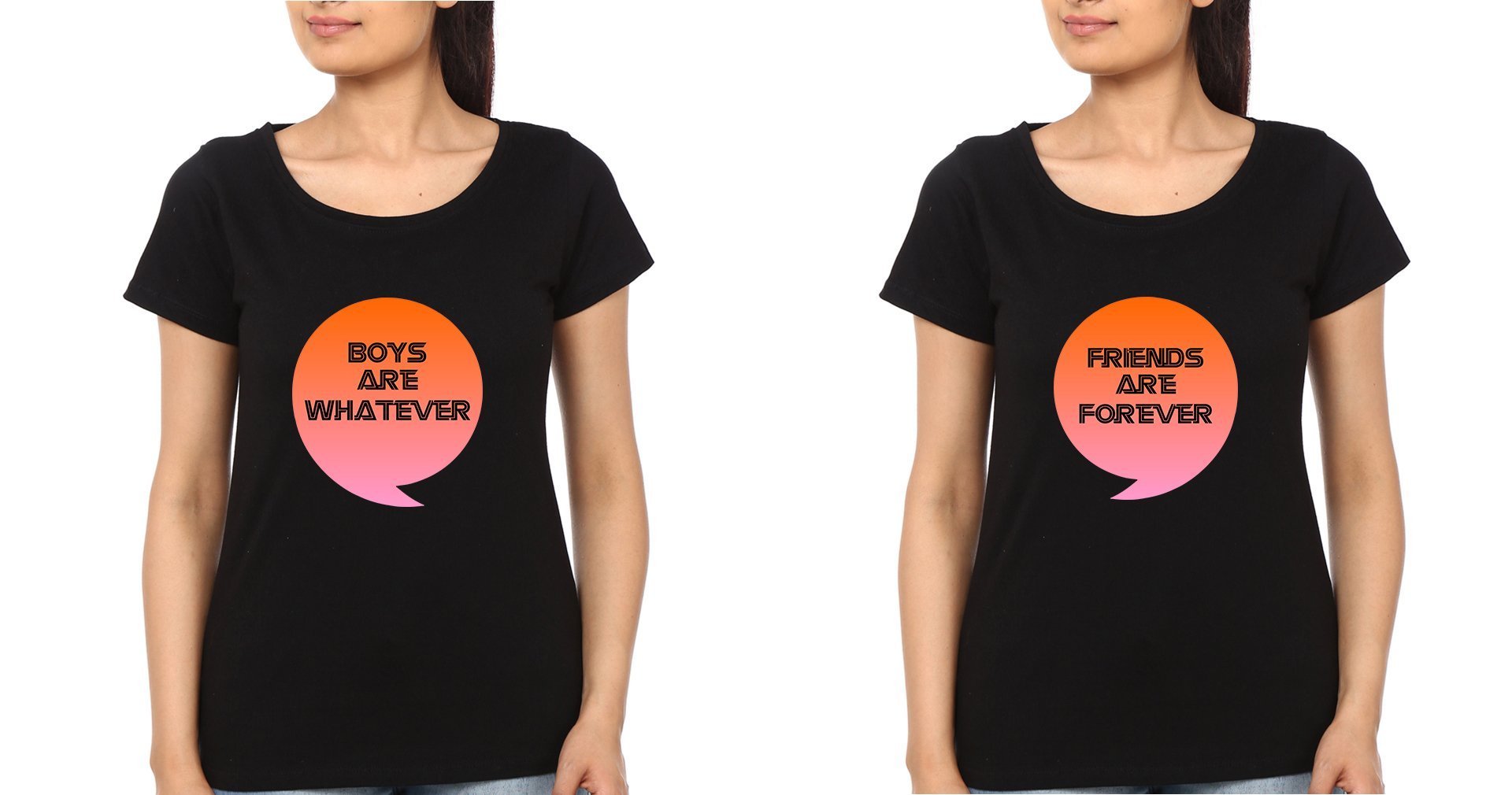 Friends Are Forever BFF Half Sleeves T-Shirts-FunkyTees