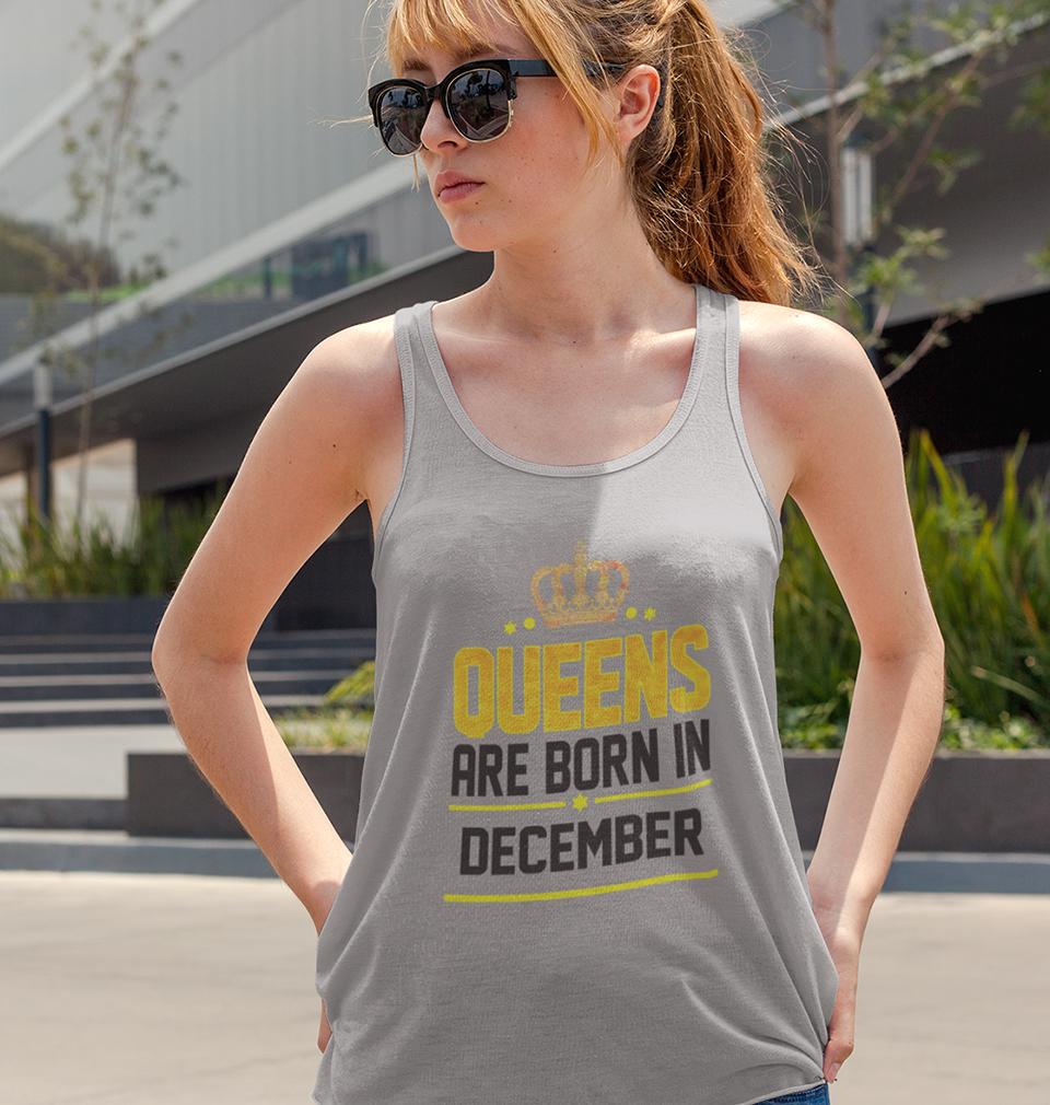 Queens Are Born In December Women Tank Top-FunkyTeesClub