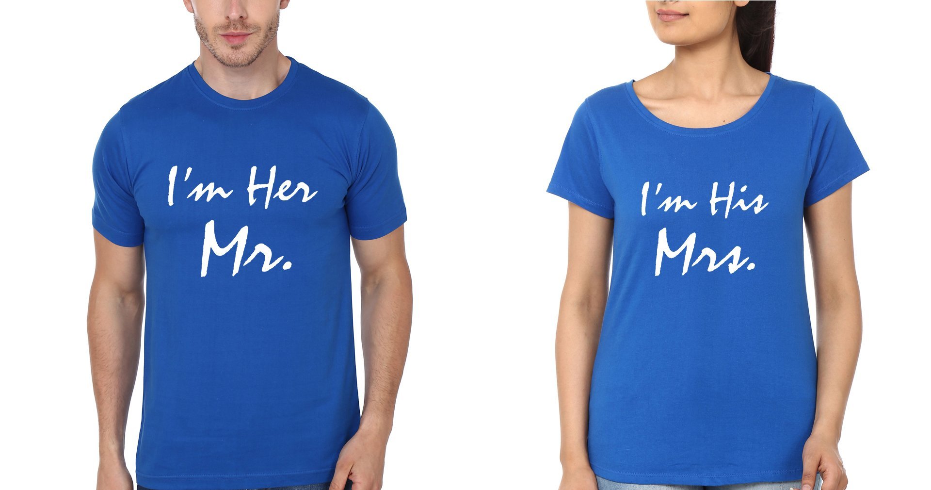 I'm Her Mr. And I'm His Mrs Couple Half Sleeves T-Shirts -FunkyTees