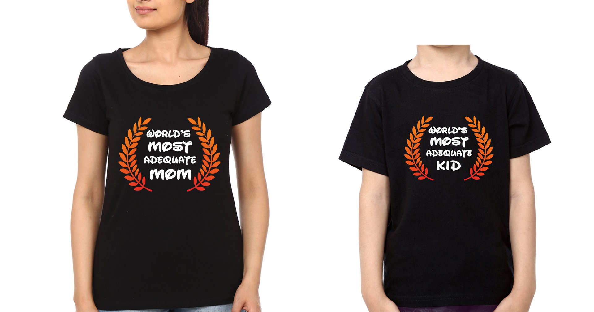 World's Most Adequate Mom & World's Most Adequate Kid Mother and Son Matching T-Shirt- FunkyTeesClub