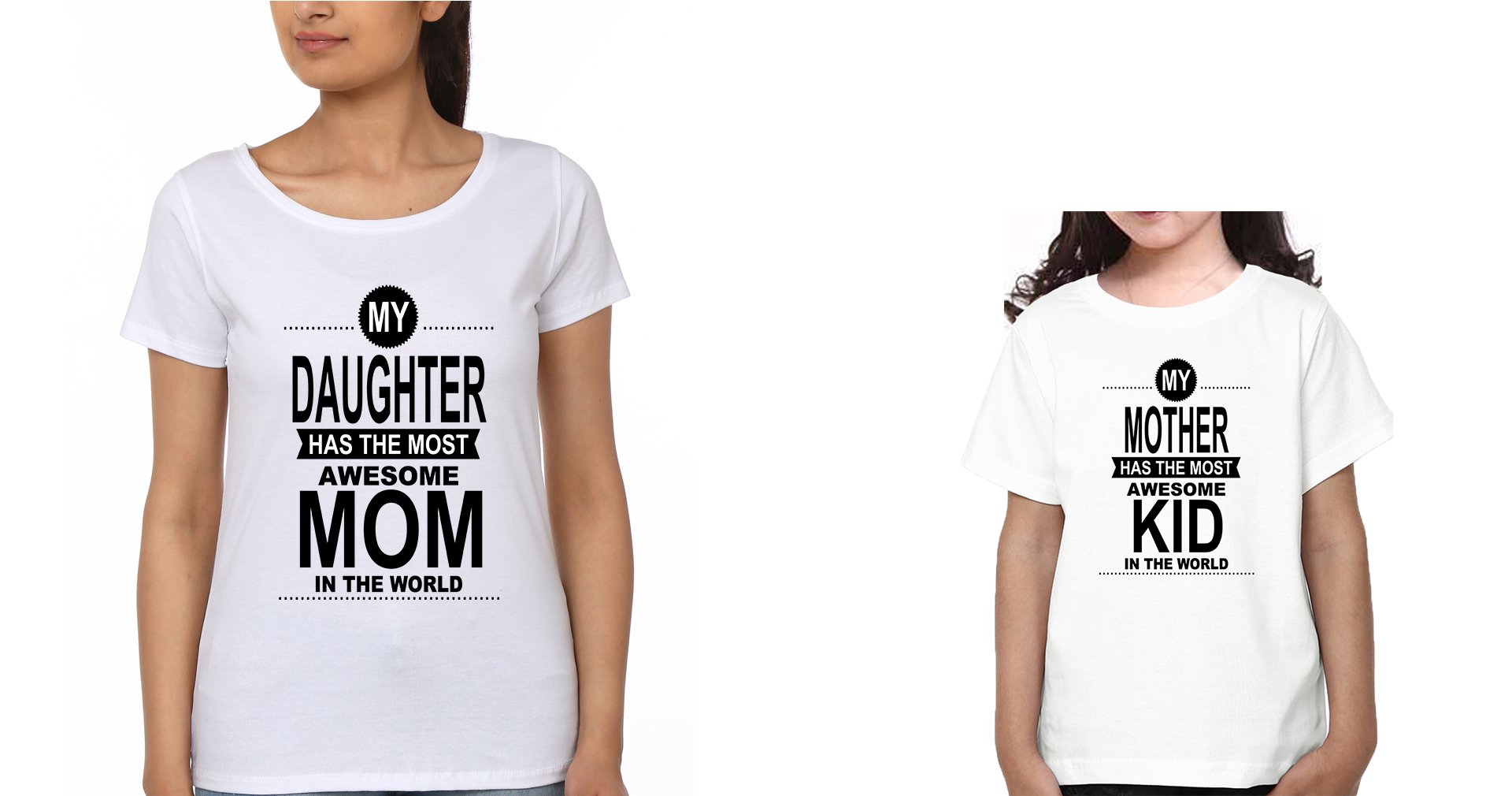 My Mother Has The Most awesome Kid In The World & My Daughter Has The Most awesome Mom In The World Mother and Daughter Matching T-Shirt- FunkyTeesClub