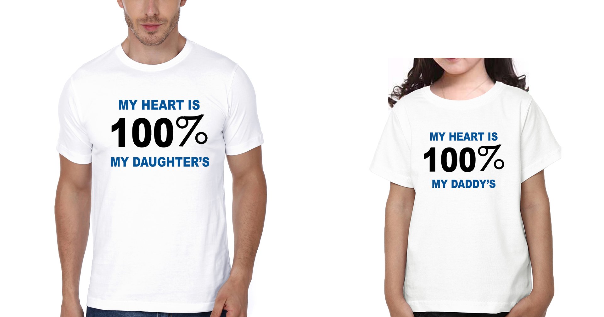 My heart is 100 % Father and Daughter Matching T-Shirt- FunkyTeesClub