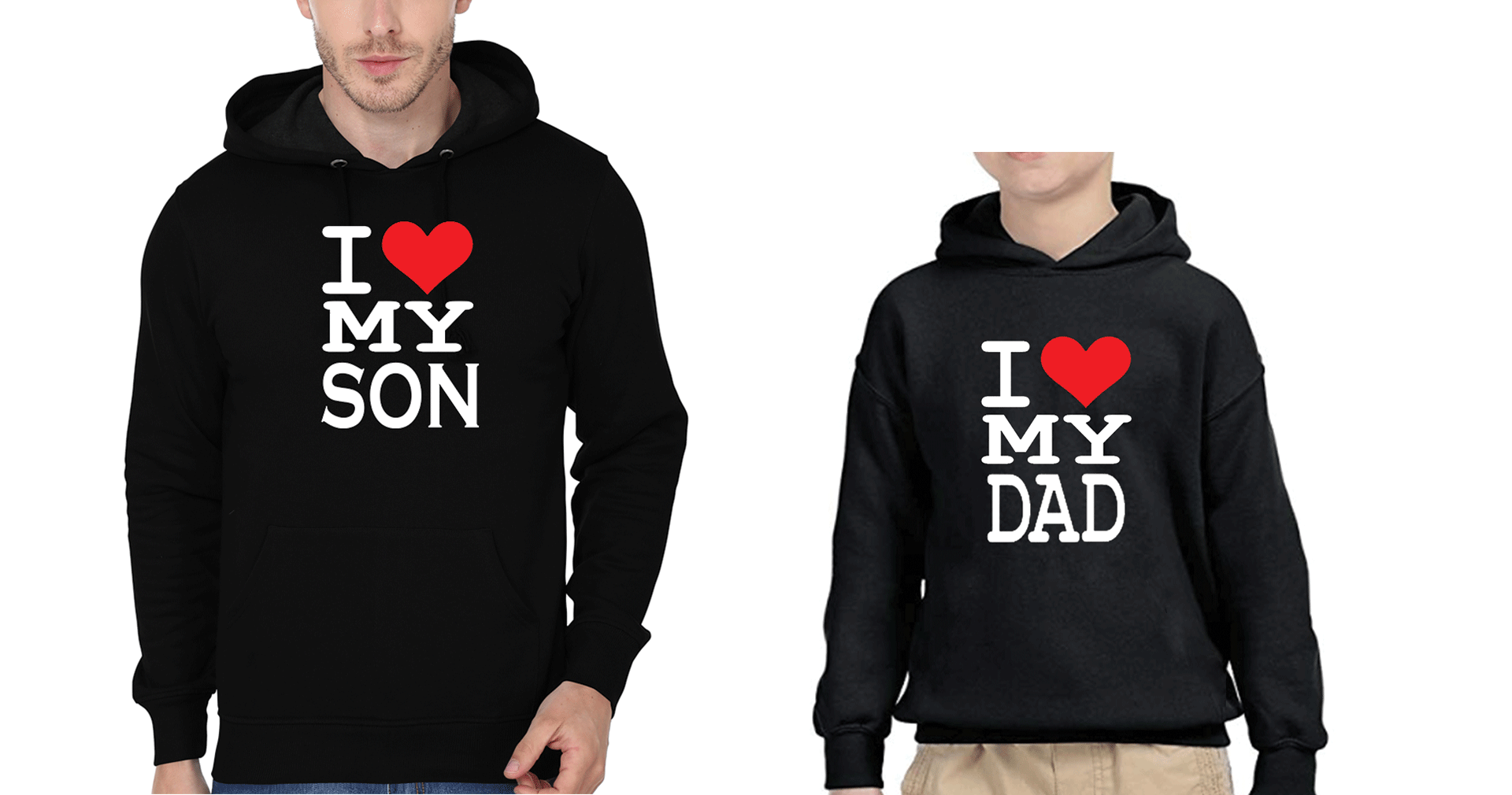 I Love My Son I Love My Dad Father and Son Matching Hoodies- FunkyTeesClub