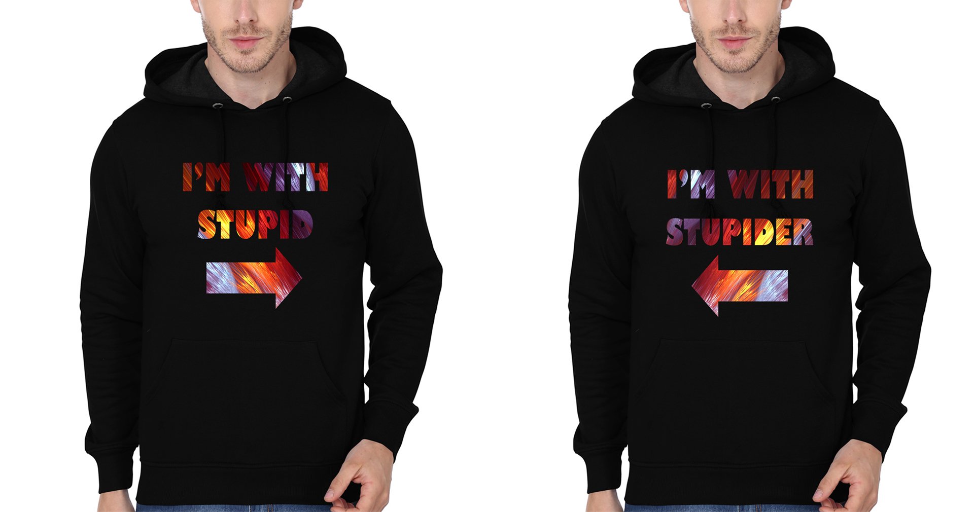 Stupid Stupider BFF Hoodies-FunkyTees