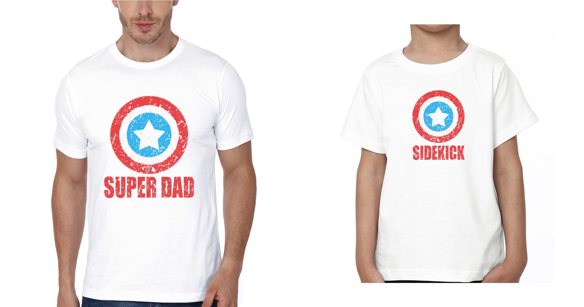 Super Dad Side Kick Father and Son Matching T-Shirt- FunkyTeesClub