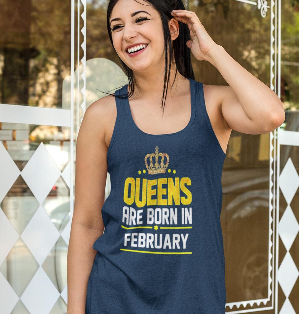 Queens Are Born In February Women Tank Top-FunkyTeesClub