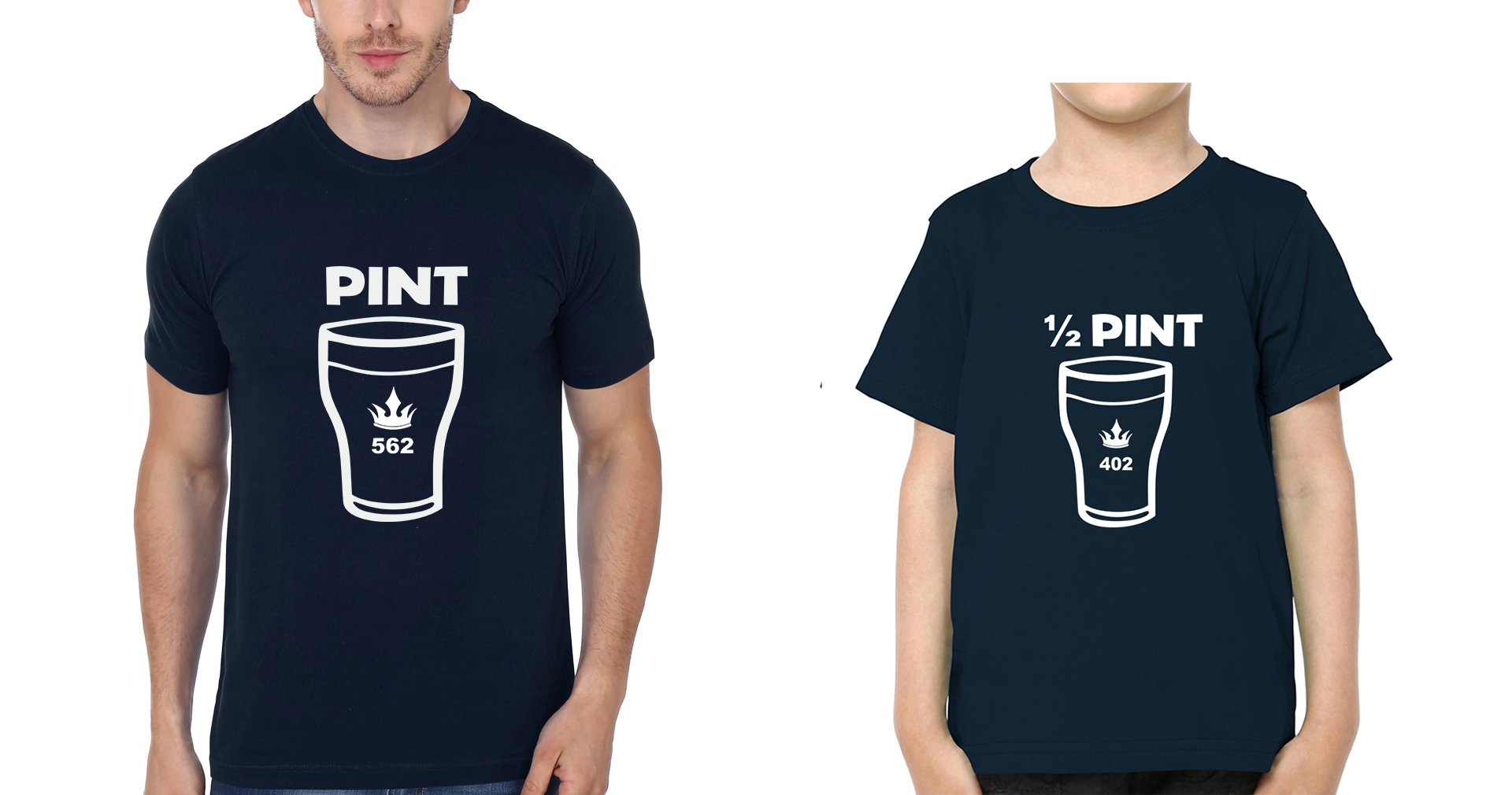 Pint Half pint Father and Son Matching T-Shirt- FunkyTeesClub