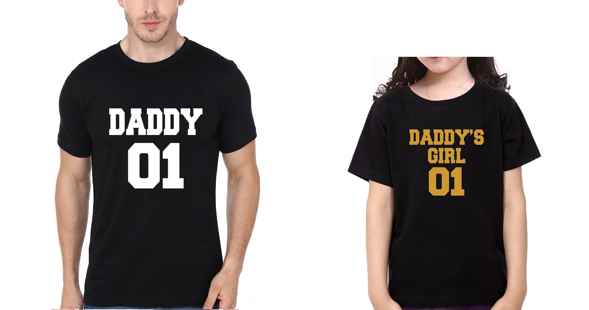 Daddy 01 Daddy's Girl 01 Father and Daughter Matching T-Shirt- FunkyTeesClub