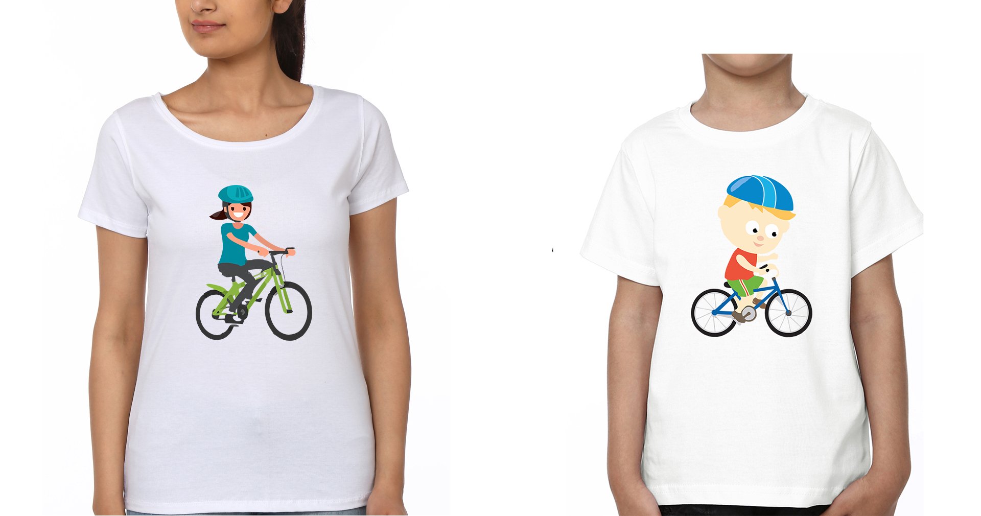 Bicycle Mother and Son Matching T-Shirt- FunkyTeesClub