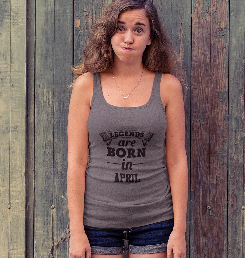 Legends are Born in April Women Tank Top-FunkyTeesClub