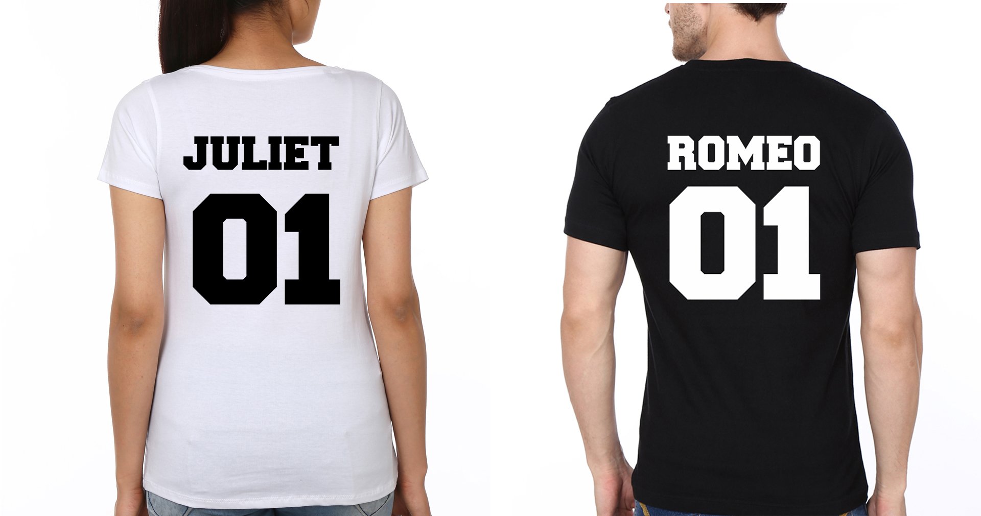 Romeo & Juliet Couple Half Sleeves T-Shirts -FunkyTees
