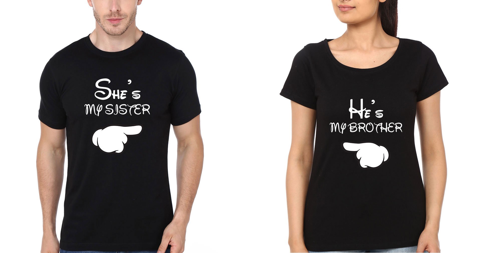 My Sister Brother-Sister Half Sleeves T-Shirts -FunkyTees