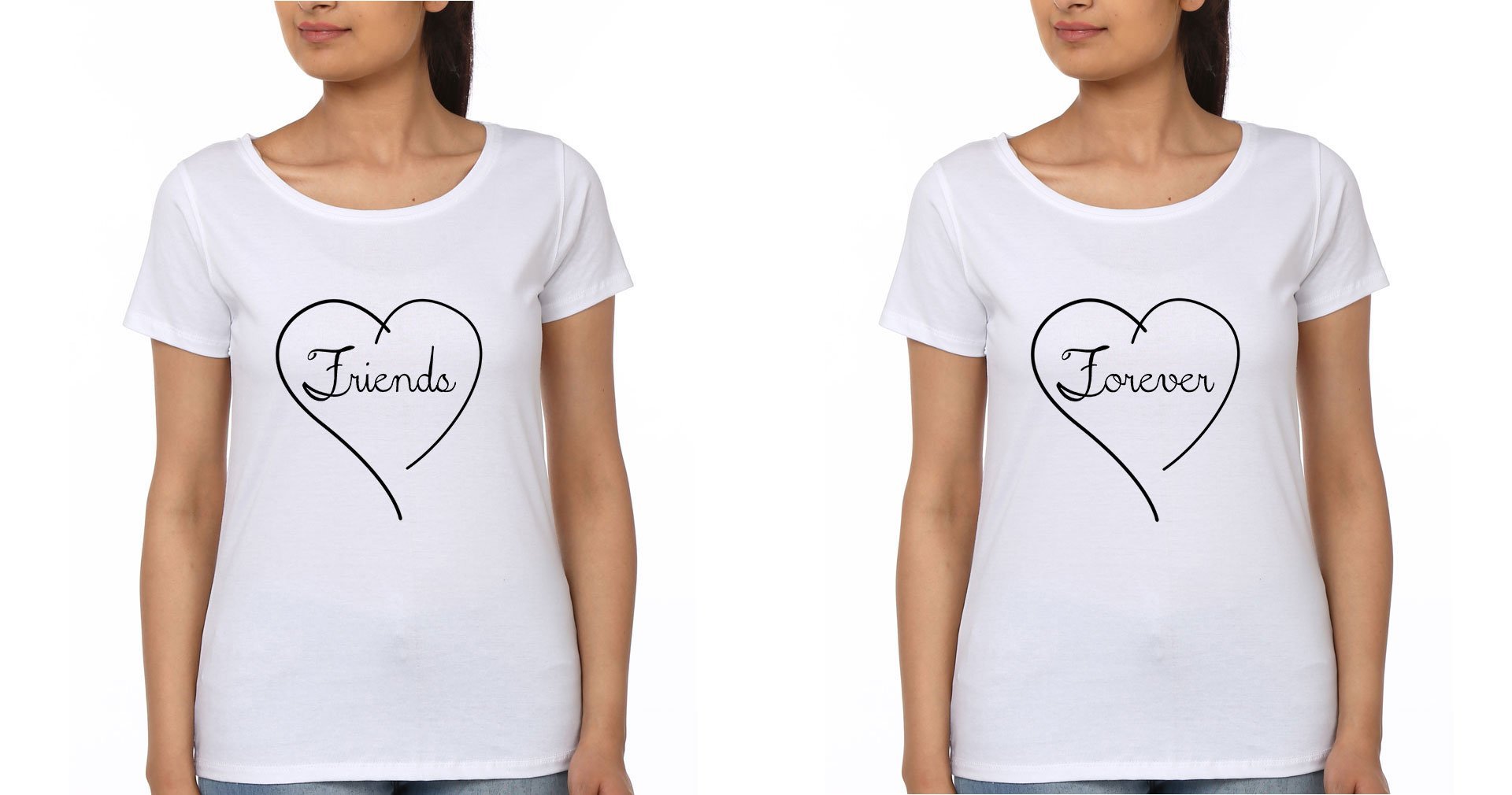 Friends Forever BFF Half Sleeves T-Shirts-FunkyTees