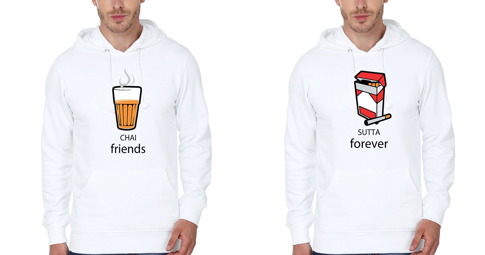 Chai sutta BFF Hoodies-FunkyTees