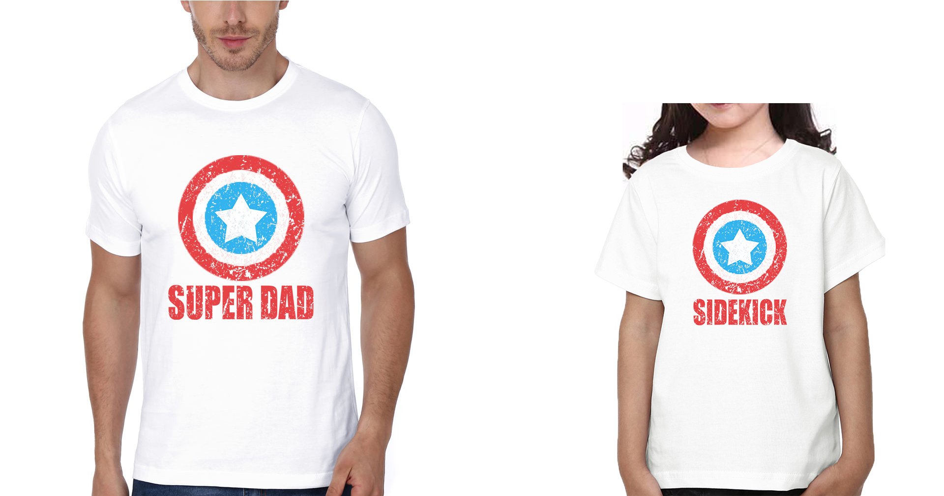 Super Dad Sidekick Father and Daughter Matching T-Shirt- FunkyTeesClub