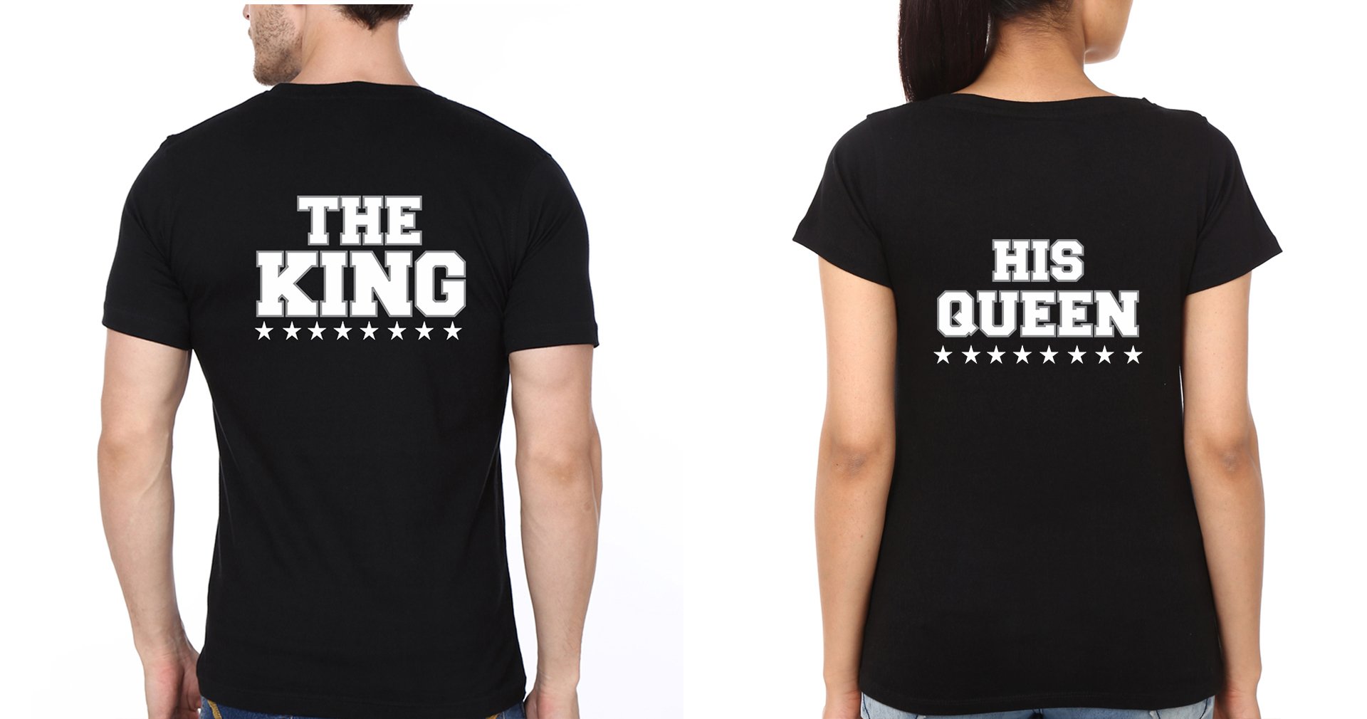 The King His Queen Couple Half Sleeves T-Shirts -FunkyTees