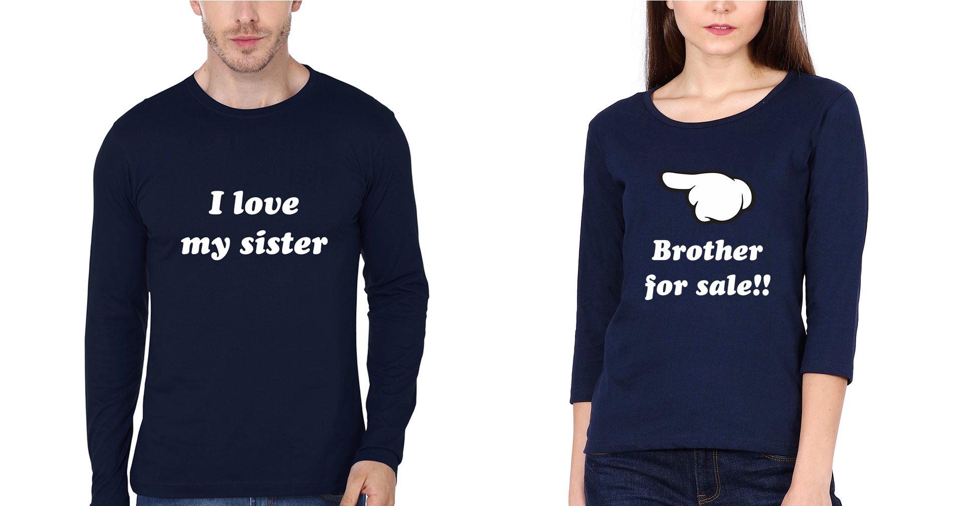 I Love My sister Brother for Sale Brother-Sister Full Sleeves T-Shirts -FunkyTees