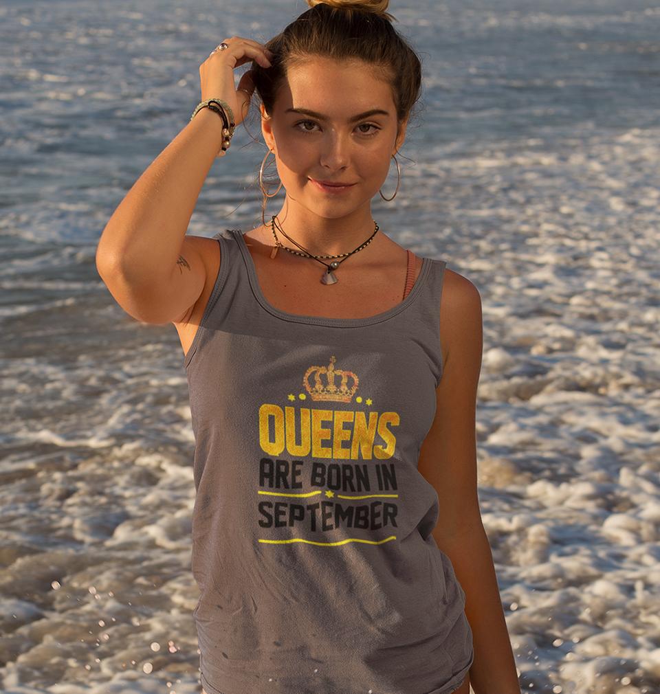 Queens Are Born In September Women Tank Top-FunkyTeesClub