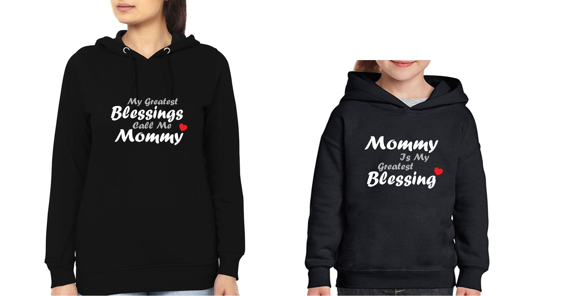 My Greatest Blessings Call Me Mommy Mother and Daughter Matching Hoodies- FunkyTeesClub