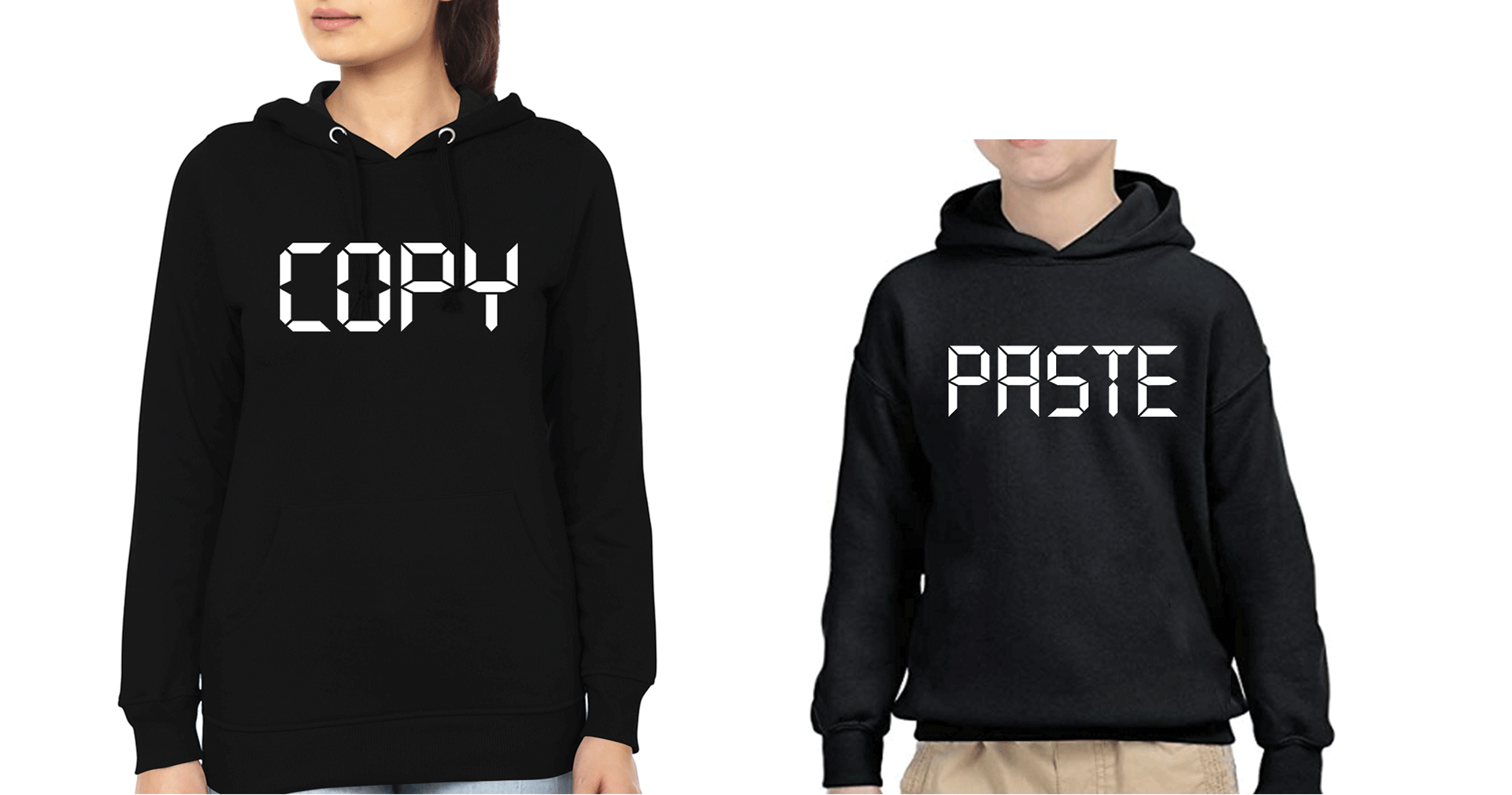 Copy Paste Mother and Son Matching Hoodies- FunkyTeesClub
