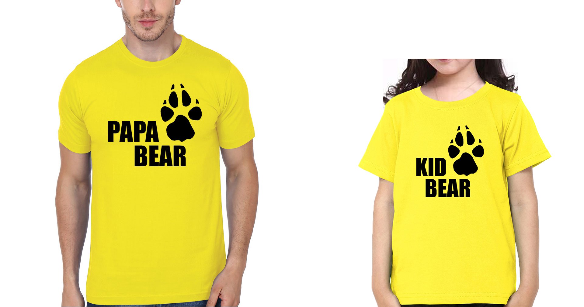 Papa Bear Kid Bear Father and Daughter Matching T-Shirt- FunkyTeesClub