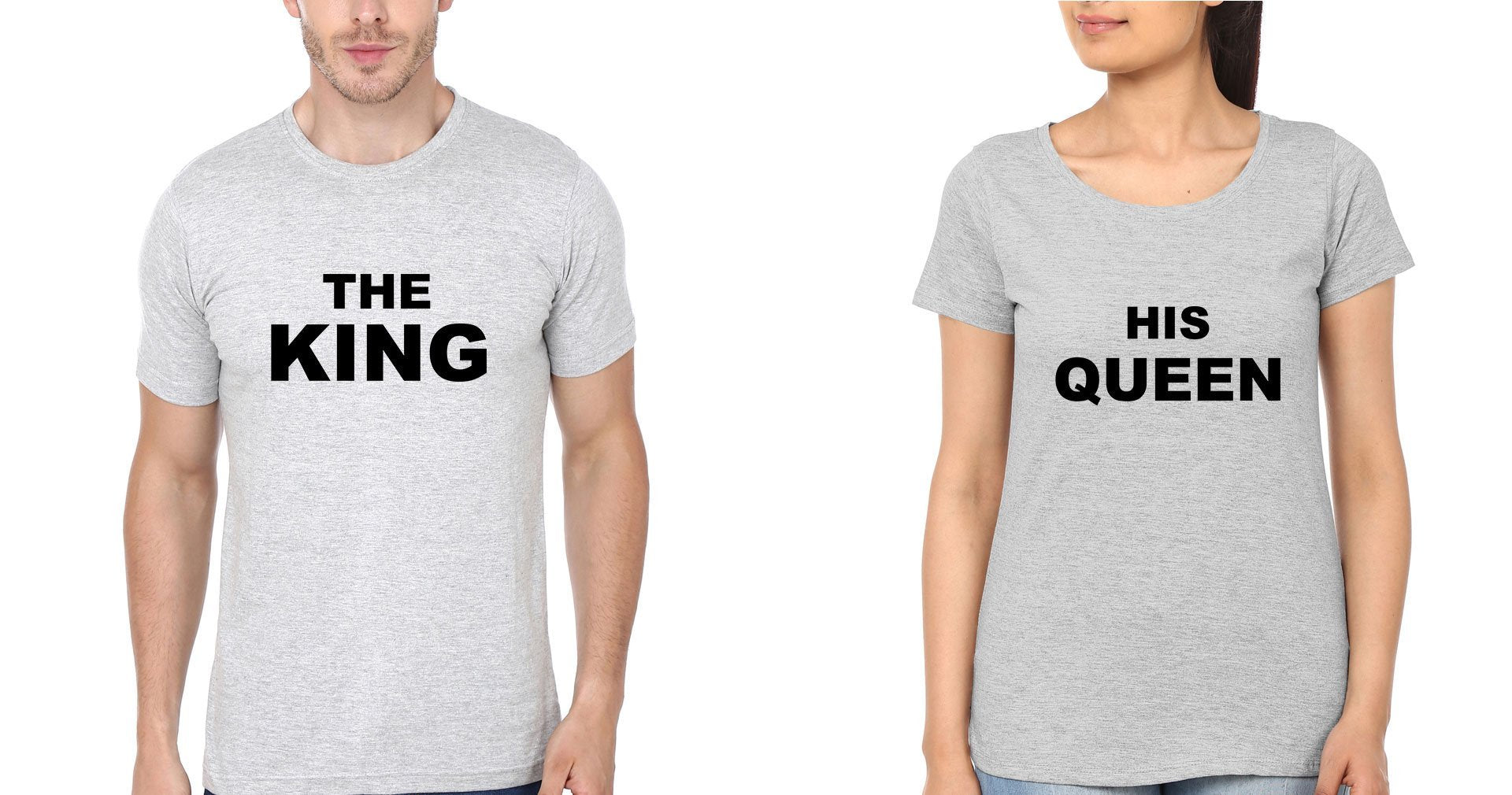 The King His Queen Couple Half Sleeves T-Shirts -FunkyTees