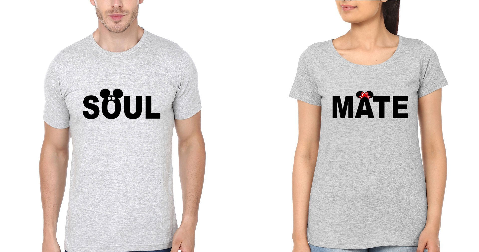 Soul Mate Couple Half Sleeves T-Shirts -FunkyTees