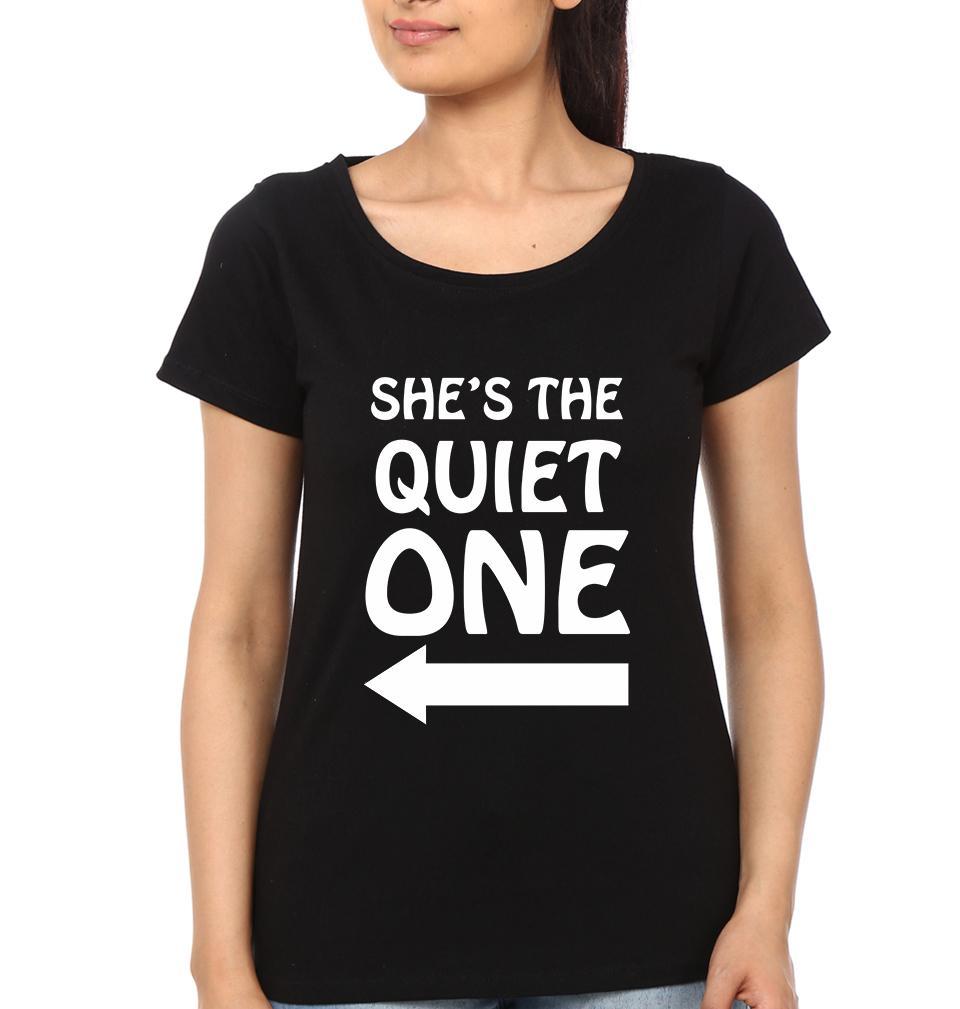 Quiet one Crazy One BFF Half Sleeves T-Shirts-FunkyTees