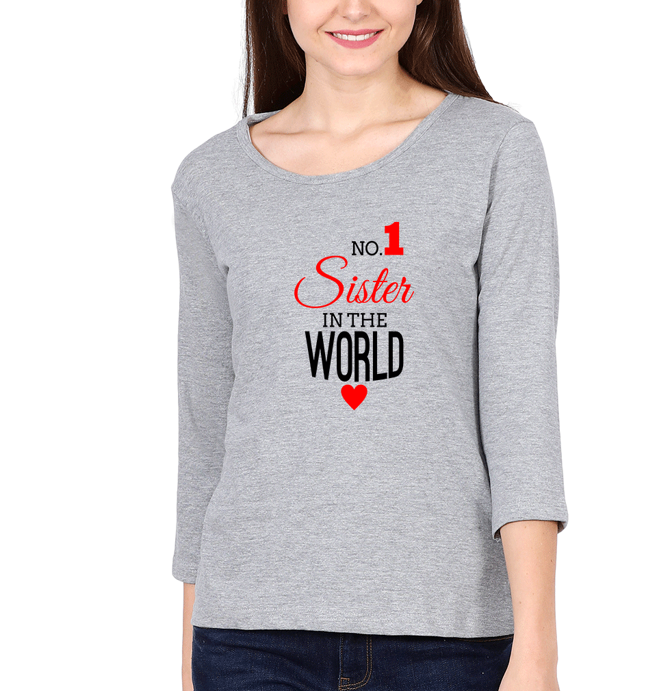 No. 1 Sister Sister Full Sleeves T-Shirts -FunkyTees