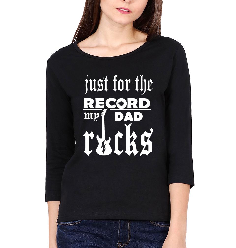 Dad Child Rocks Father and Daughter Matching Full Sleeves T-Shirt- FunkyTeesClub