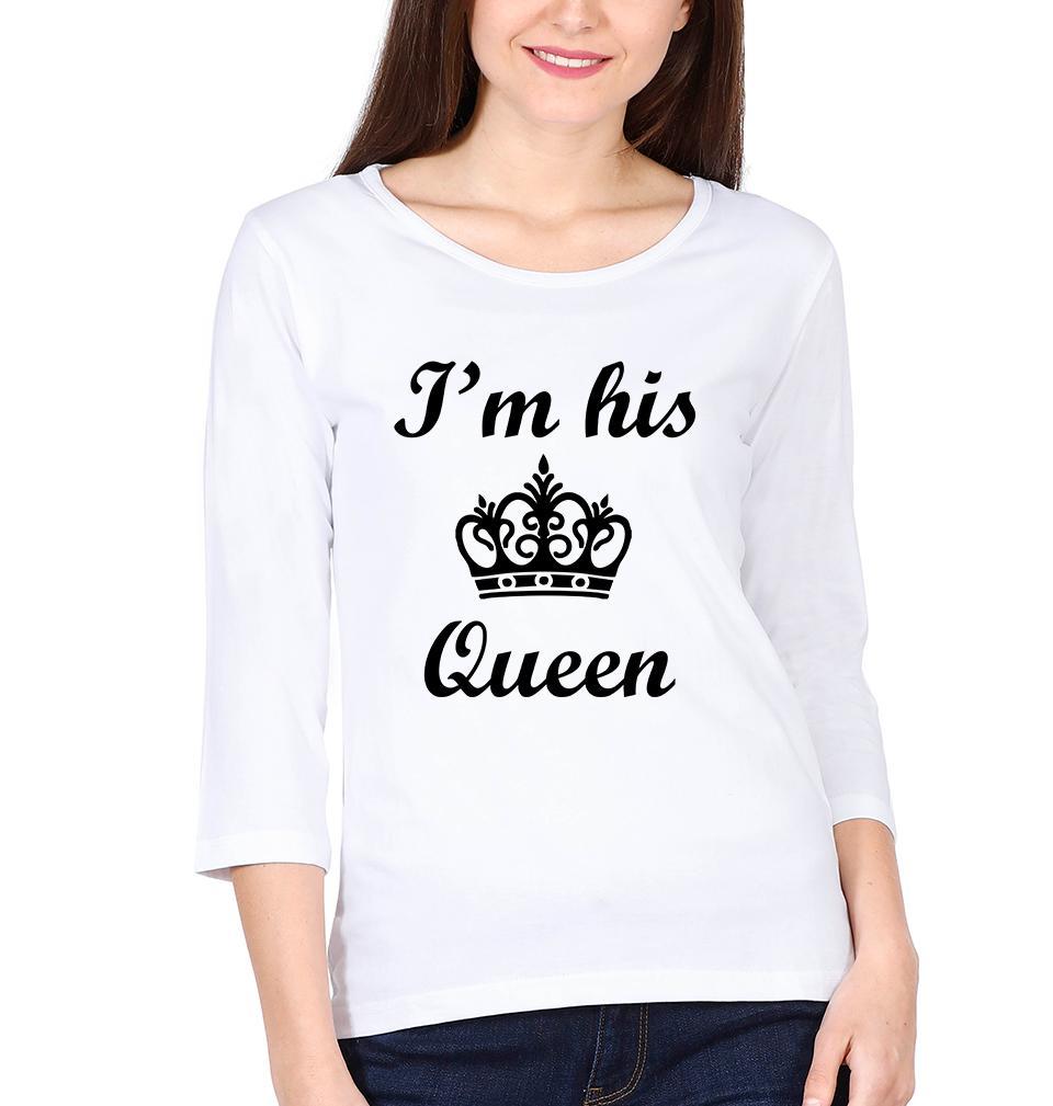 I'm Her King I'm His Queen Couple Full Sleeves T-Shirts -FunkyTees