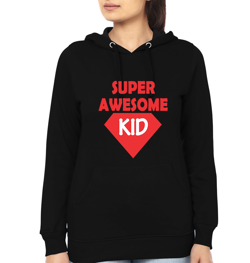 Super Awesome Kid Super Awesome Mom Mother and Son Matching Hoodies- FunkyTeesClub