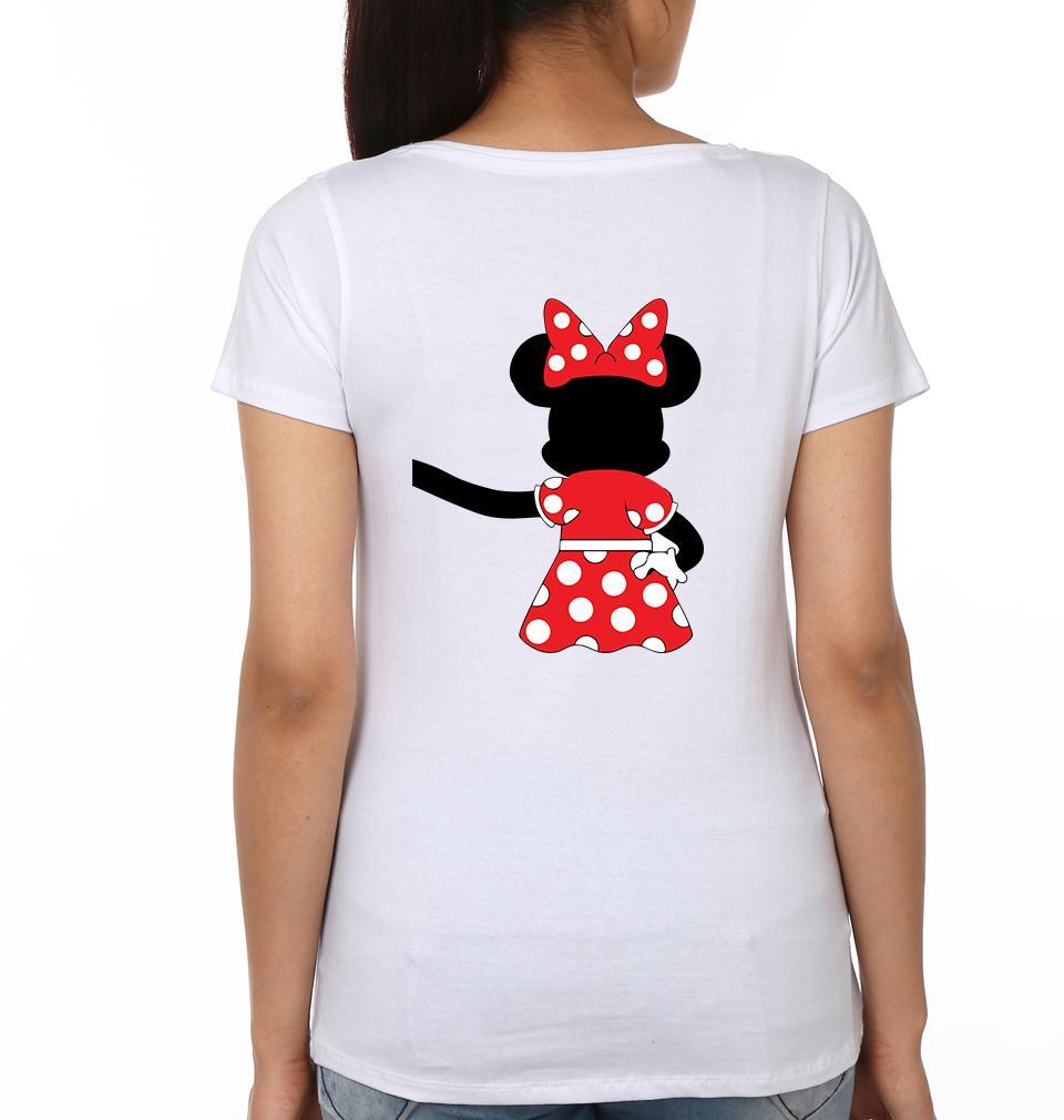 Mickey Minnie Couple Half Sleeves T-Shirts -FunkyTees