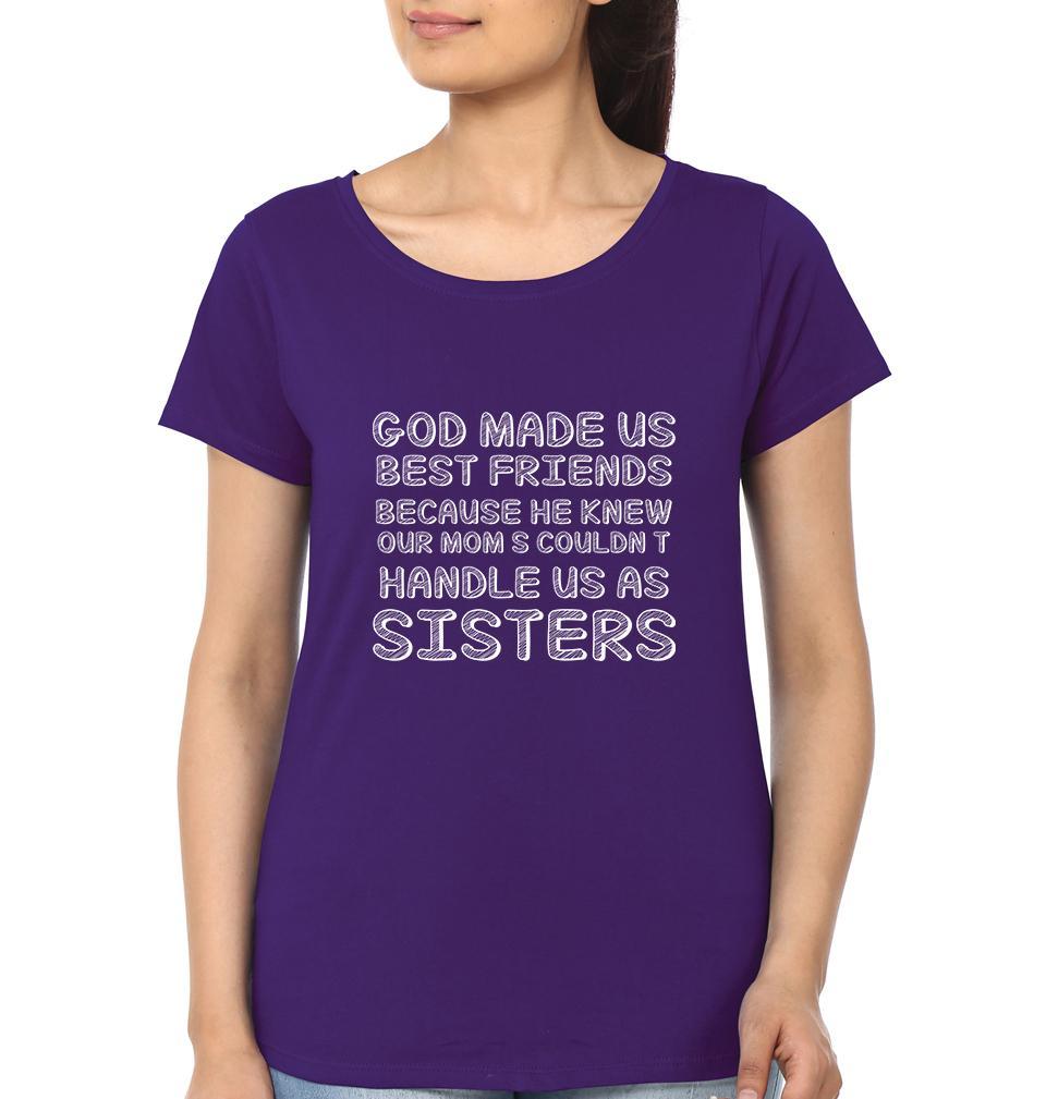 God Made Us Best Friends BFF Half Sleeves T-Shirts-FunkyTees