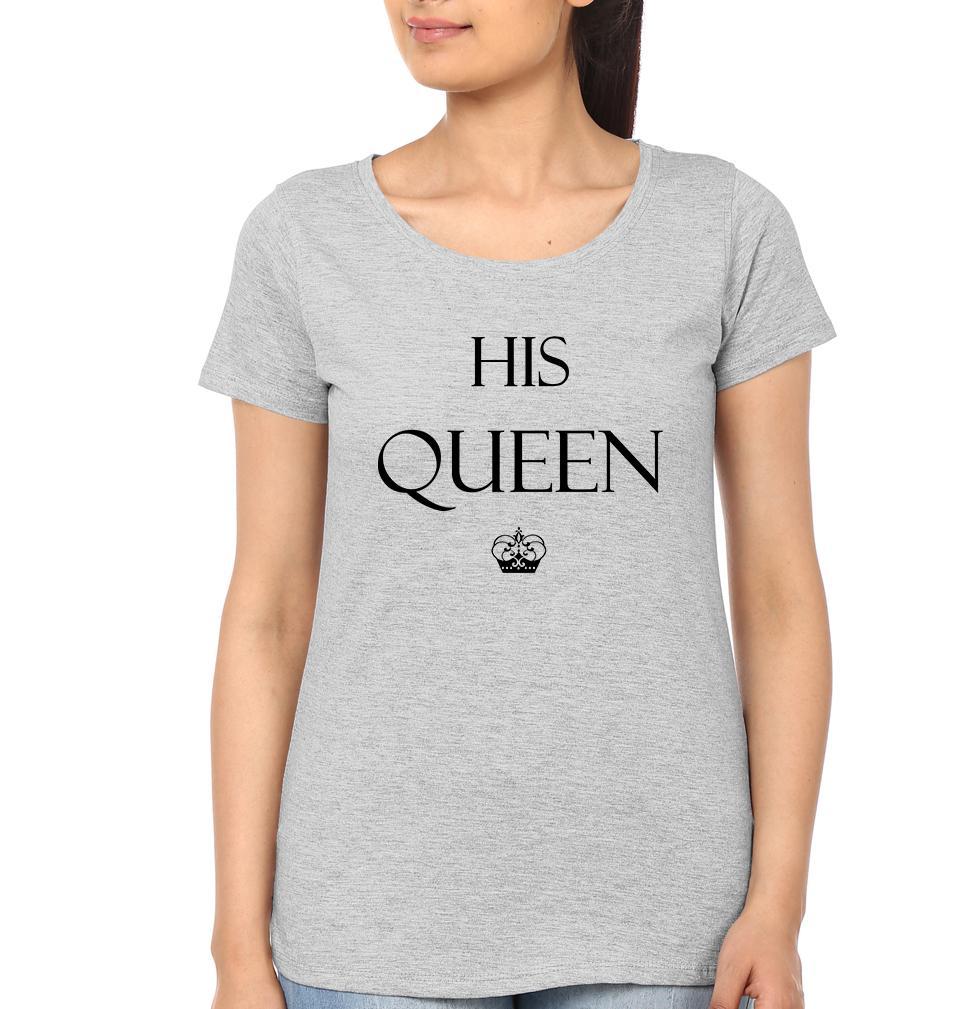The King His Queen Couple Half Sleeves T-Shirts -FunkyTees