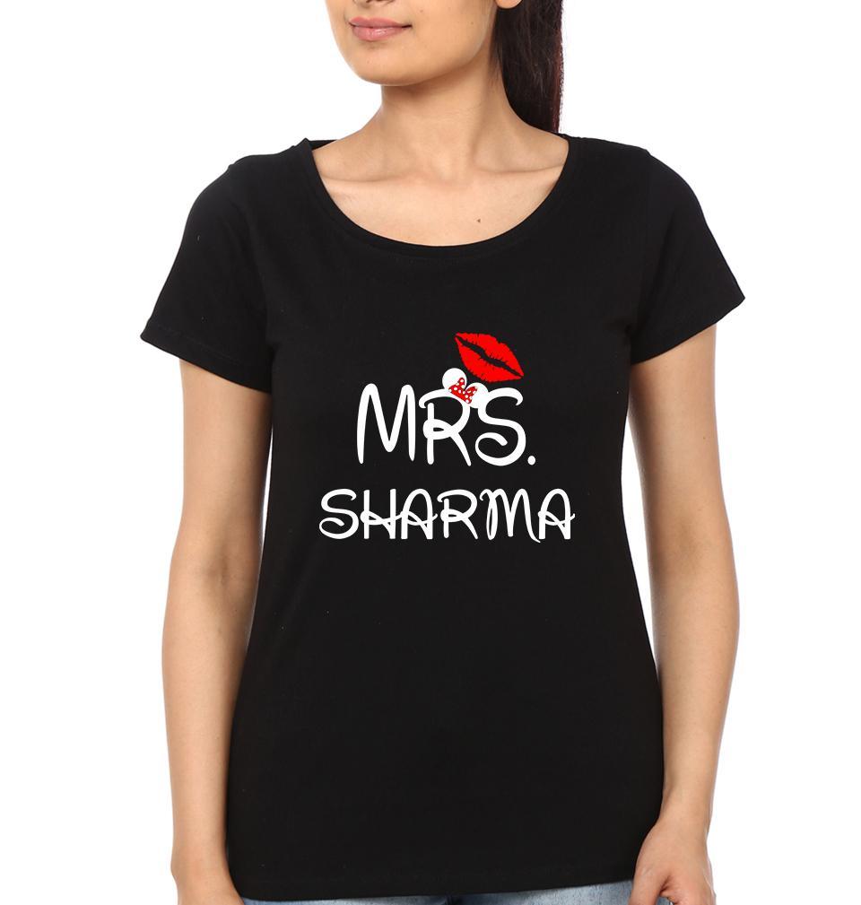 Mr And Mrs Sharma Couple Half Sleeves T-Shirts -FunkyTees
